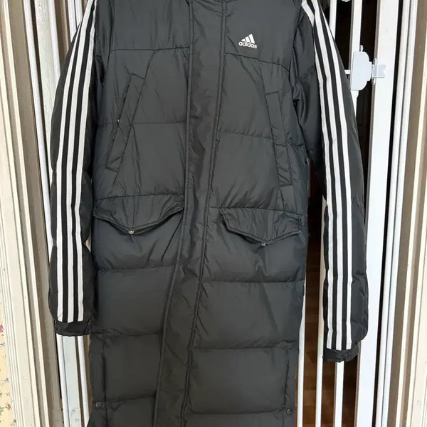 [BUNJANG] Adidas Long Padded Jacket Black S / 아디다스 롱패딩 블랙 S