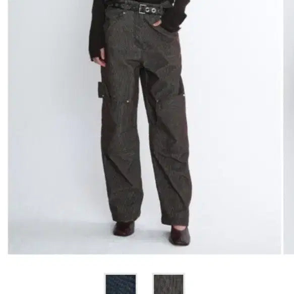 [BUNJANG] Time25 Corduroy Panel Layered Wide Pants - Brown / 타임25 코듀로이 패널 레이어드 와이드 팬츠 브라운