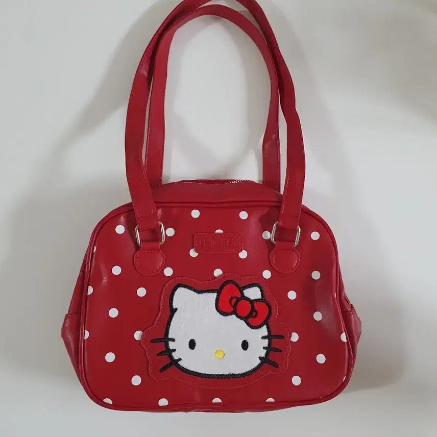 [BUNJANG] Hello Kitty Polka Dot Red Shoulder Bag / 키티 땡땡이 레드 숄더백 가방