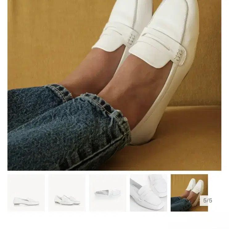 [BUNJANG] REQINS Blanc(Cuir) Matte Loafers Size 38 / REQINS 흐꺙 로퍼 Blanc(Cuir) 무광 38