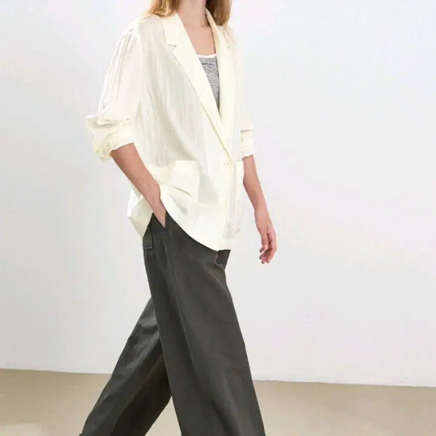 [BUNJANG] System 2025 Crinkle Oversized Single Jacket Mocha Mousse / 2025.시스템)완판 크링클 오버사이즈 싱글 자켓