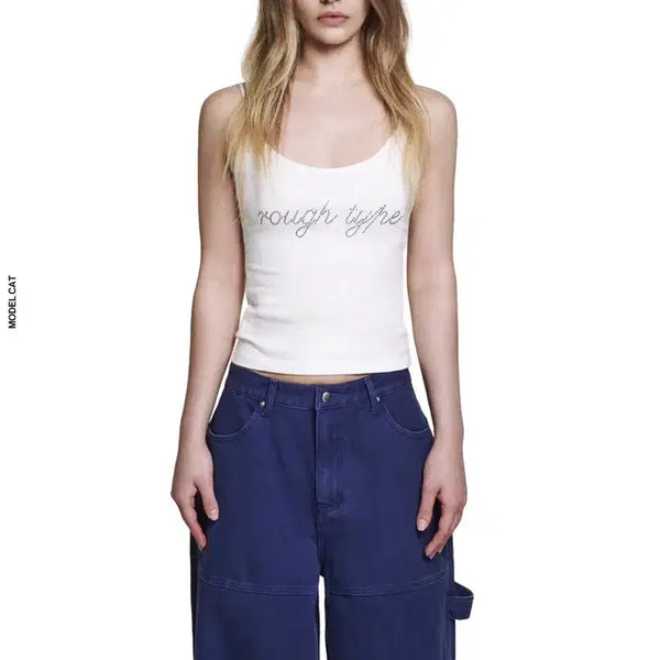 [BUNJANG] Rough Type Cubic Logo Sleeveless Top / roughtype cubic logo sleeveless