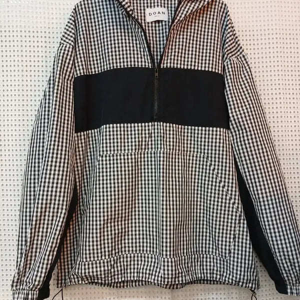 [BUNJANG] DOAN Checked Windbreaker Hooded Jacket (Unisex, Plus Size) / DOAN 체크 윈드브레이커 후드 자켓 (빅사이즈남.녀)