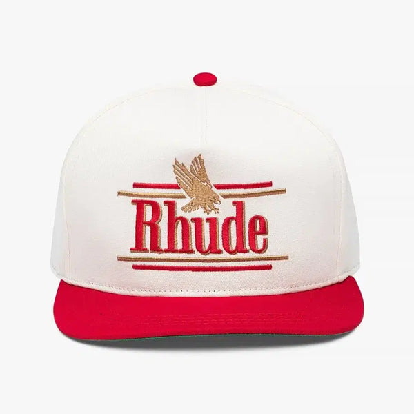 [BUNJANG] Rhude Rosa Structured Snapback Hat - Ivory/Red / [새상품] 루드 (Rhude) 남녀공용 로사 스트럭처드 스냅백 모자 아이보리 레드 FREE