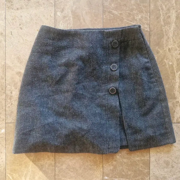 [BUNJANG] SOUP Check Button Mini Skirt (Size 55) / SOUP 체크 버튼 포인트 스커트 치마바지 55 사이즈