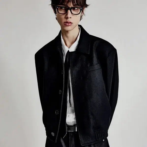 [BUNJANG] Elbon Wool Blouson Jacket NED Black 44 / 엘버튼 울 블루종 자켓 NED 블랙 44