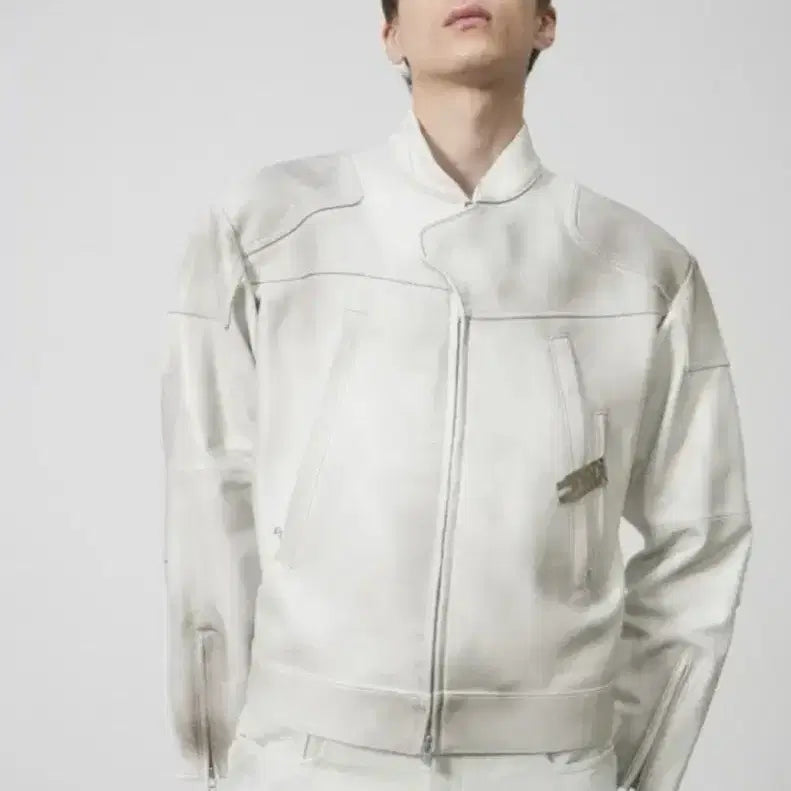 [BUNJANG] Liyou Dirty White Biker Jacket / L) yiyae 더티 화이트 바이커 자켓