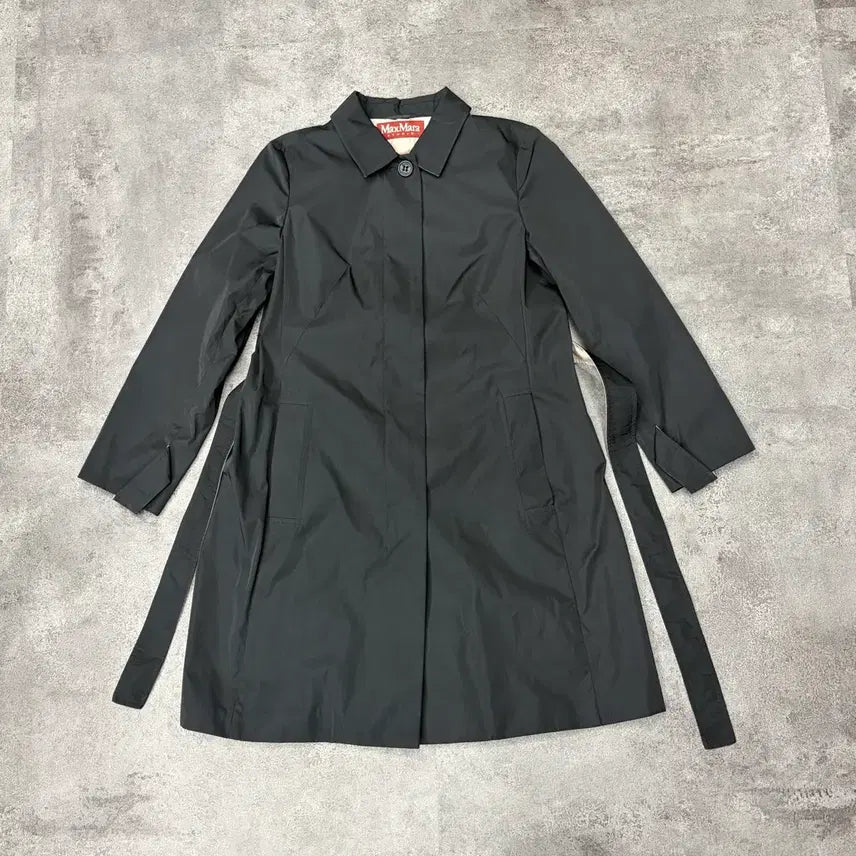 [BUNJANG] Max Mara Studio Minimal Single Long Coat Black / 막스마라 스튜디오 미니멀 싱글 롱 코트 블랙