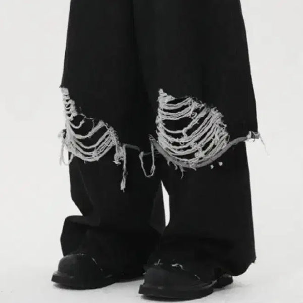 [BUNJANG] [M] Dnsr Distressed Layered Denim Pants / [ M ] Dnsr 디스트로이드 레이어드 데님 팬츠