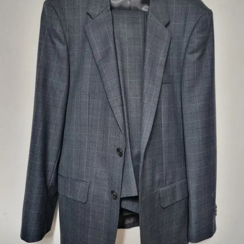 [BUNJANG] Men's Check Pattern Suit Set (Size 100/34) / 정장 세트 체크 패턴 남성 정장100/34