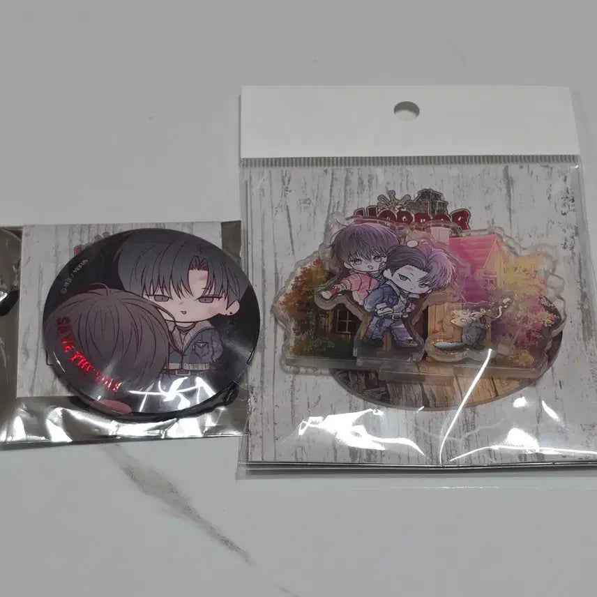 [BUNJANG] Horror House Monday's Savior Bundle Set Can Badge & Acrylic Stand / 모펀 호러하우스 월요일의구원자 월구 캔뱃지,아크릴스탠드 일괄 팝니다
