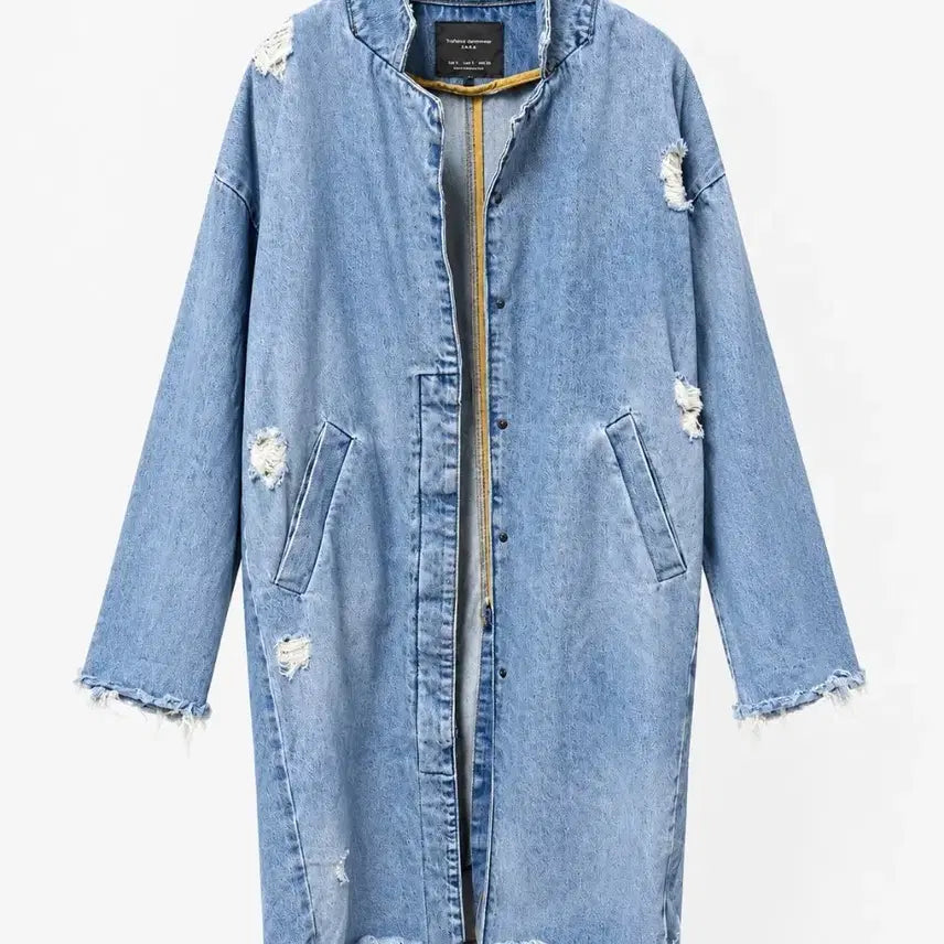 [BUNJANG] Zara Long Denim Jacket / 자라 ZARA 롱 데님 자켓 / 롱 청코트 55~66