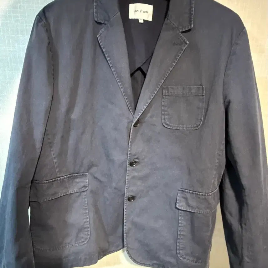 [BUNJANG] Art If Acts Washed 3-Button Blazer Navy M / 아트이프액츠 워시드 3버튼 블레이저 네이비 M