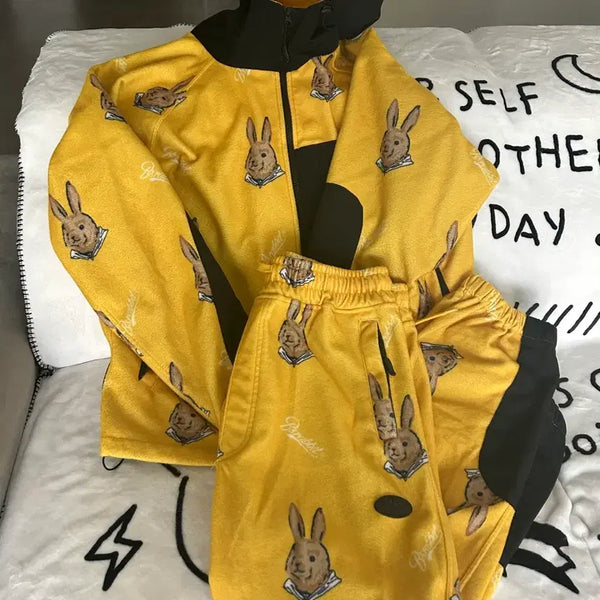 [BUNJANG] BS Rabbit Fleece Tracksuit Set L / 비에스래빗 토끼 셋업 L
