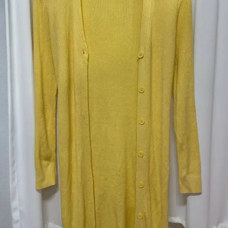 [BUNJANG] Viscose Long Cardigan Yellow / 비스코스 롱 가디건 옐로우