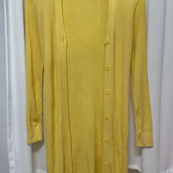 [BUNJANG] Viscose Long Cardigan Yellow / 비스코스 롱 가디건 옐로우