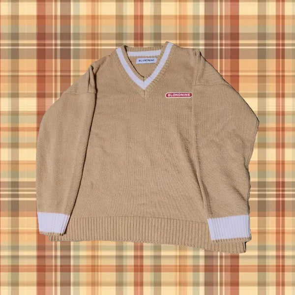 [BUNJANG] BLOND9 Basic V-Neck Knit Sweater Beige L / 블론드나인 니트 베이지