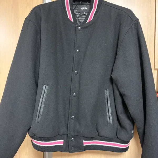 [BUNJANG] Stussy Stock Melton Varsity Jacket Black / [L] 스투시 S토크 멜튼 바시티 자켓 블랙