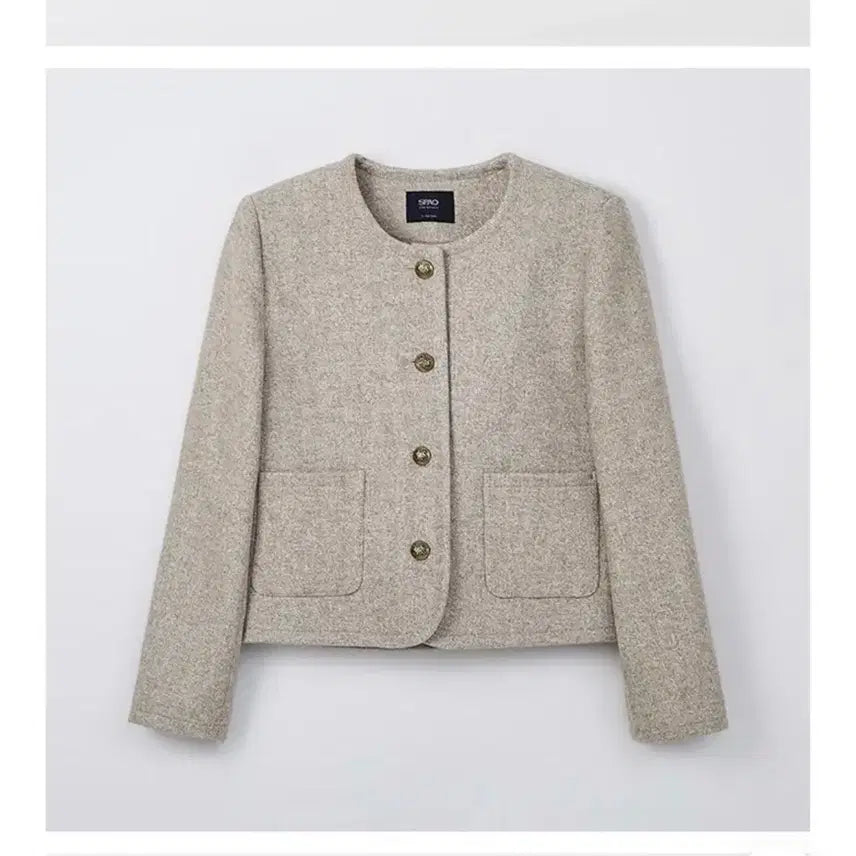 [BUNJANG] SPAO Wool Blended Round Neck Jacket / 스파오 울 블랜디드 라운드넥 자켓