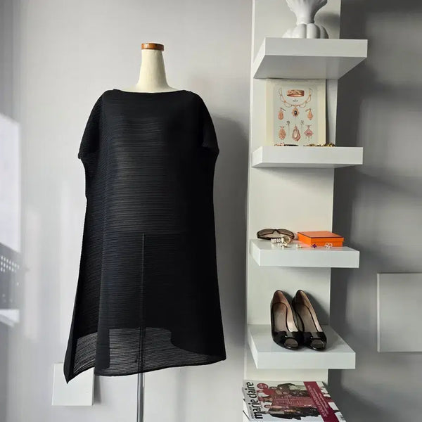 [BUNJANG] Black Basic Pleated Mini Dress / 블랙 베이직 플리츠 원피스