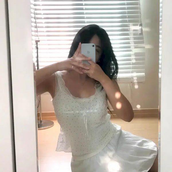 [BUNJANG] Audiani Dot Chiffon Bustier / 도트 쉬폰 뷔스티에