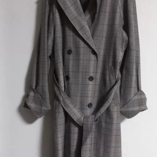 [BUNJANG] Coming Step Check Oversized Trench Coat / 커밍스텝 체크 오버핏 트렌치코트 77~88