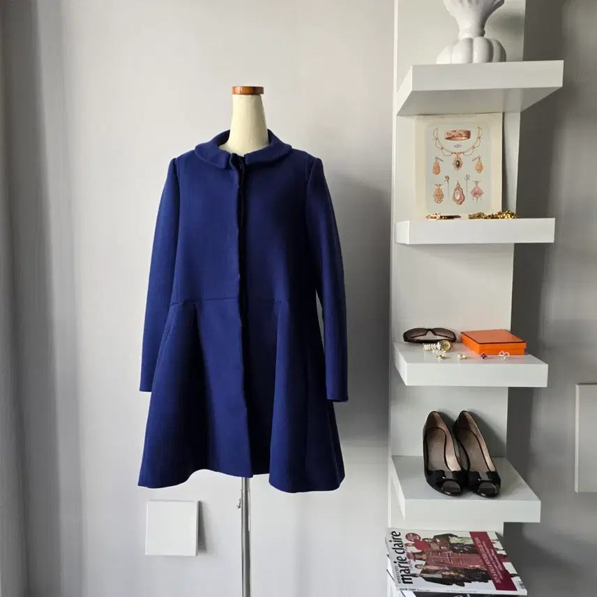 [BUNJANG] Maje Blue Flare Line Coat / 55 마쥬(Maje) 블루 플레어 라인 코트