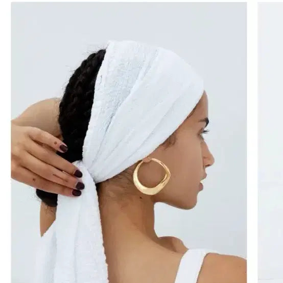 [BUNJANG] GABI Fabric Scarf (White) / (급처) 가비 페브릭 스카프 (Afroblanc)