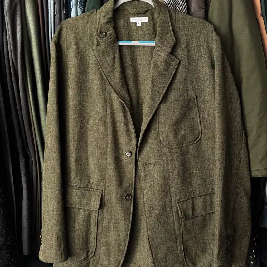 [BUNJANG] Engineered Garments Sharkskin Reuter Olive L / 엔지니어드가먼츠 샤크스킨 로이터 올리브 L
