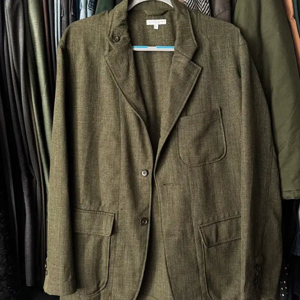 [BUNJANG] Engineered Garments Sharkskin Reuter Olive L / 엔지니어드가먼츠 샤크스킨 로이터 올리브 L