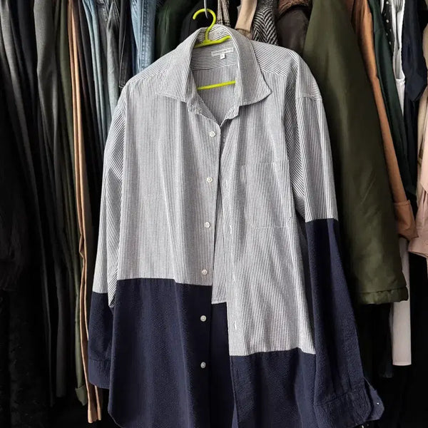 [BUNJANG] Engineered Garments Stripe Seersucker Half Pattern Shirt L / 엔지니어드가먼츠 스트라이프 시어서커 셔츠 L