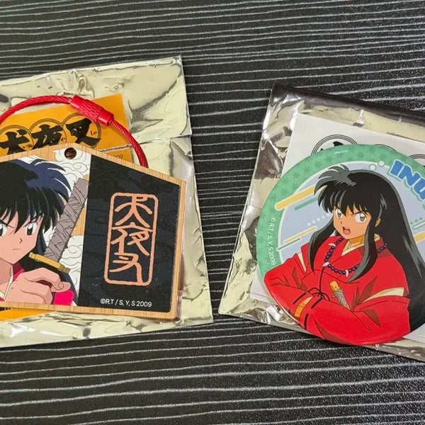 [BUNJANG] Inuyasha Ema Keyring & Can Badge Bundle Set / 이누야샤 초하루 에마키링 캔뱃지