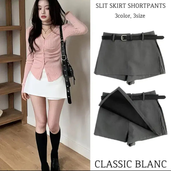 [BUNJANG] Avely Side Slit Wrap Mini Skirt Shorts / 에이블리 옆트임 랩 미니 스커트 치마 바지 판매 교환 교신