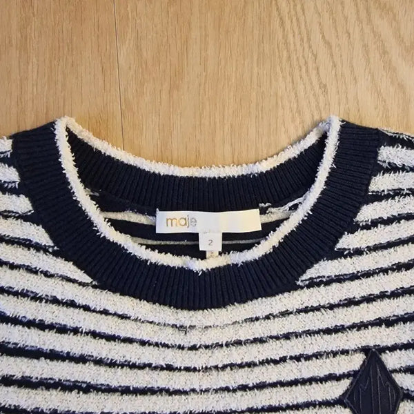 [BUNJANG] Maje Striped Boucle Knit Top / 마쥬 Maje 스트라이프부클니트