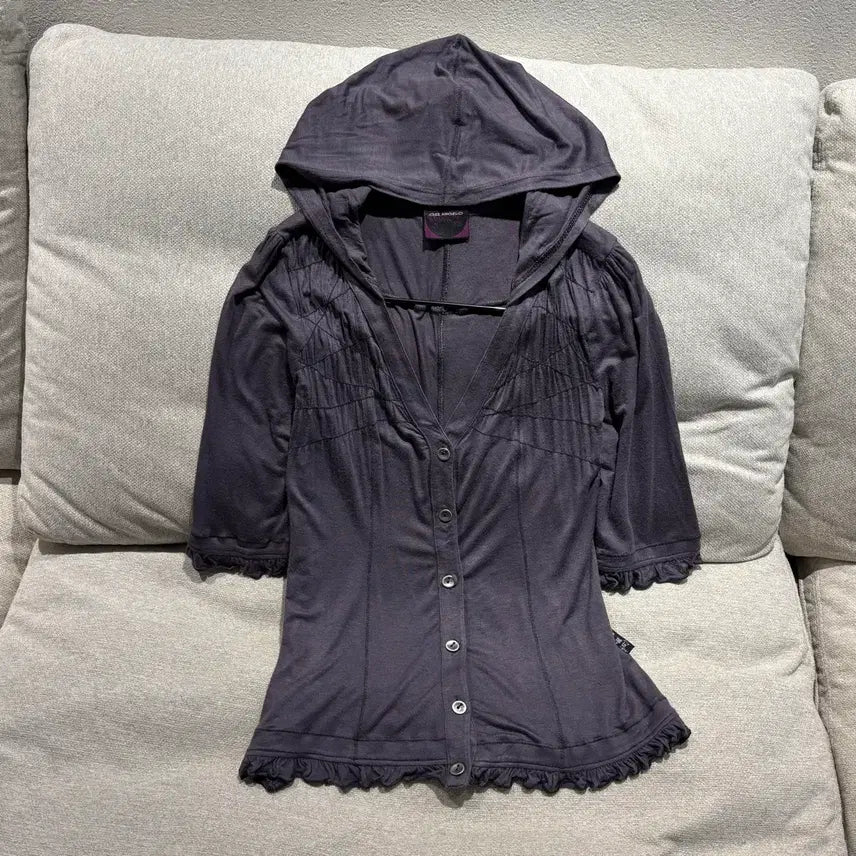 [BUNJANG] Ozz Angelo Hooded Shirring Top / Ozz Angelo 오즈온 오즈크로스 오즈안젤로 후드 셔링탑