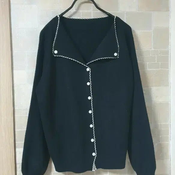 [BUNJANG] Women's Button Knit Blouse - Free Size / 여성 단추카라블라우스(새옷)