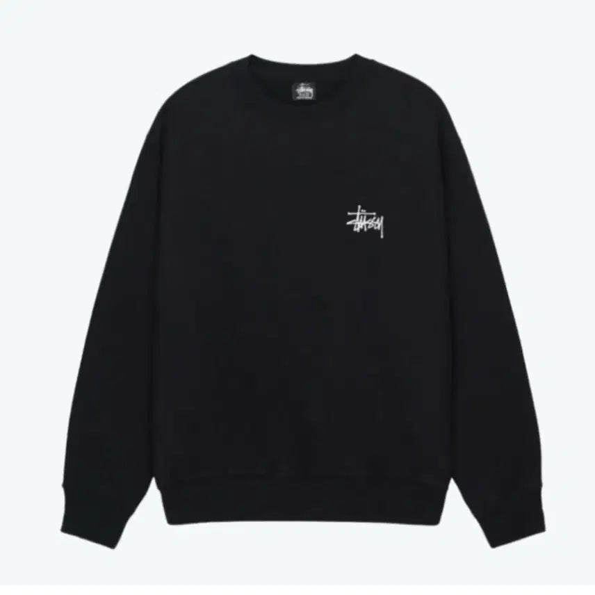[BUNJANG] Stussy Basic Logo Sweatshirt Black / 새상품) 스투시 베이직 맨투맨 블랙