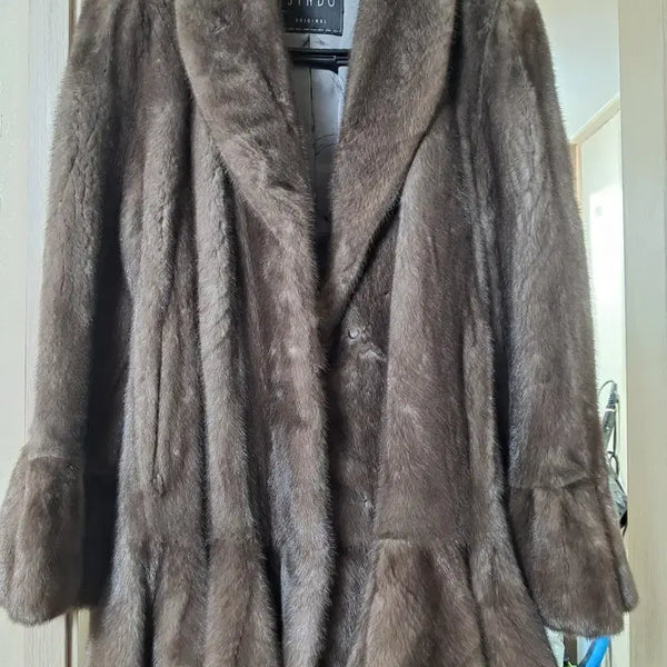 [BUNJANG] Jindo Fur Coat Brown / 진도모피 코트 브라운