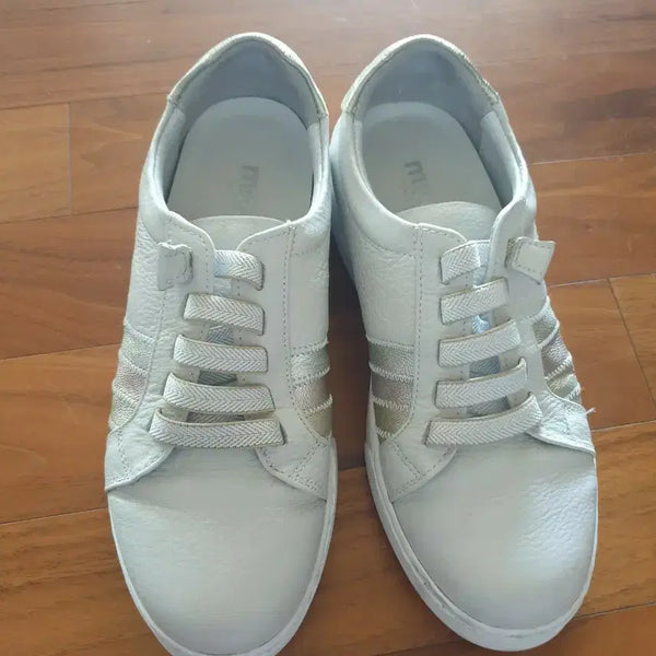 [BUNJANG] Women's White Striped Flats / 무크