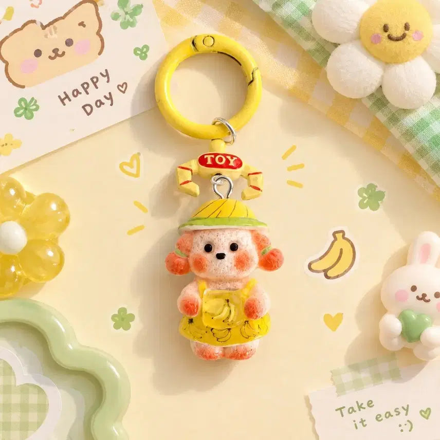[BUNJANG] Handmade Dog Figurine Keychain / 강아지 피규어 수제 키링