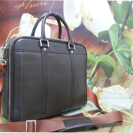 [BUNJANG] Samsonite Leather Briefcase Brown / 구제토토 쌤소나이트 서류가방 쿠션패드포함 정품 중고가방 61509