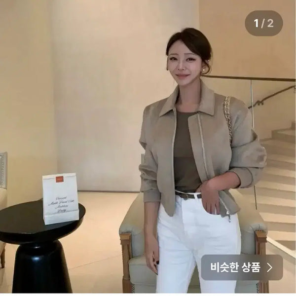 [BUNJANG] Zood Suede Jacket Sand Beige Bomber Jacket / Zood 쥬드 세무 자켓 샌드베이지 봄버자켓 쥬드 클래식봄버자켓