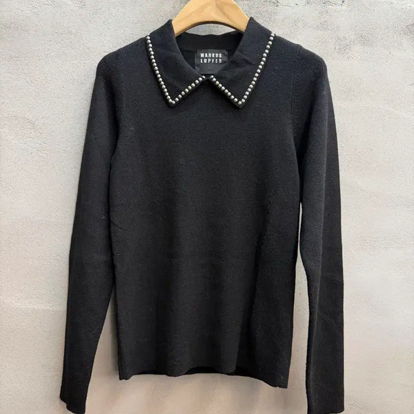 [BUNJANG] Markus Lupfer Black Wool Knit Sweater / 마커스루퍼 표기S 블랙 울니트