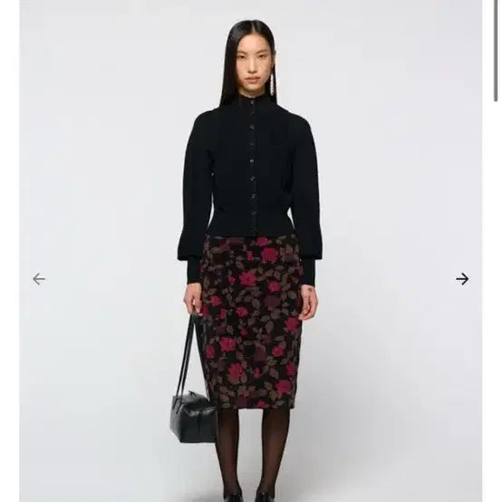 [BUNJANG] AMOMENTO Blocking Button Up Cardigan Black / 아모멘토 Blocking Button Up Cardigan 1