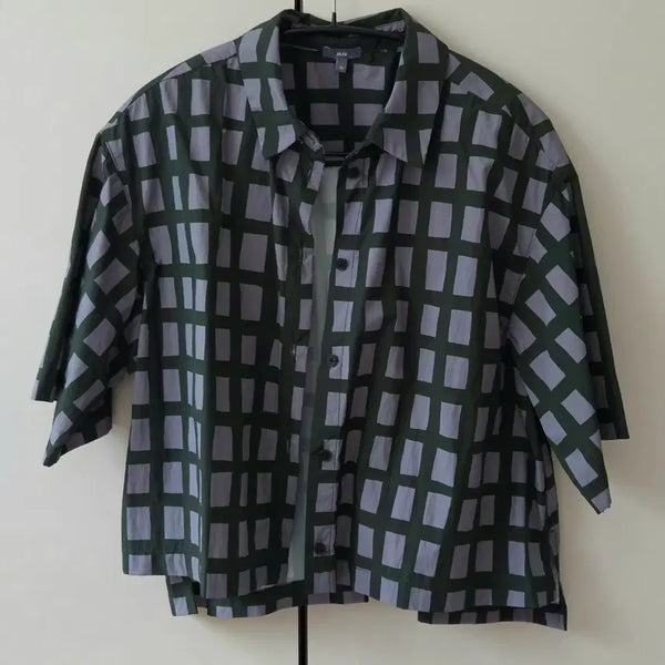 [BUNJANG] JAJU Check Pattern Shirt (New) / JAJU 체크 패턴 셔츠(새상품)