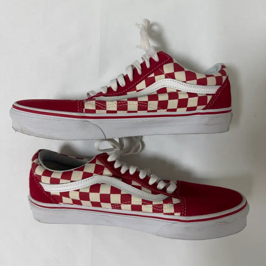 [BUNJANG] Vans Old Skool Checkerboard Racing Red Sneakers 265mm / 반스(Vans) 올드스쿨 체커보드 레싱 레드 265mm