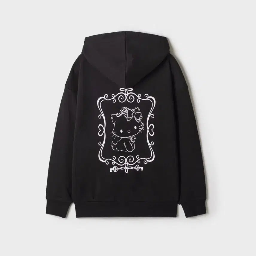 [BUNJANG] SPA&O Chami Kitty Hooded Zip-Up Black / 스파오 챠미키티 후드집업 블랙 S,M