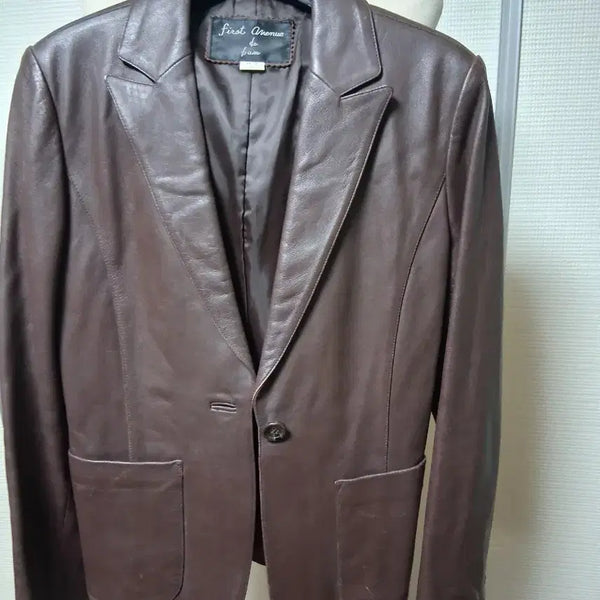 [BUNJANG] First Avenue Natural Leather Jacket Brown 55 / 퍼스트에비뉴 천연가죽 재킷 브라운 55