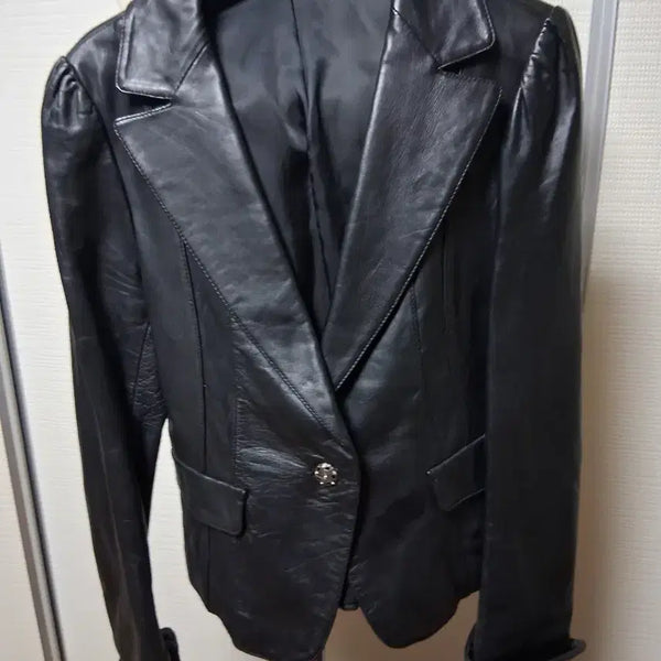 [BUNJANG] Black Genuine Lambskin Leather Jacket Size 66 / 블랙 천연 양 가죽 자켓 66