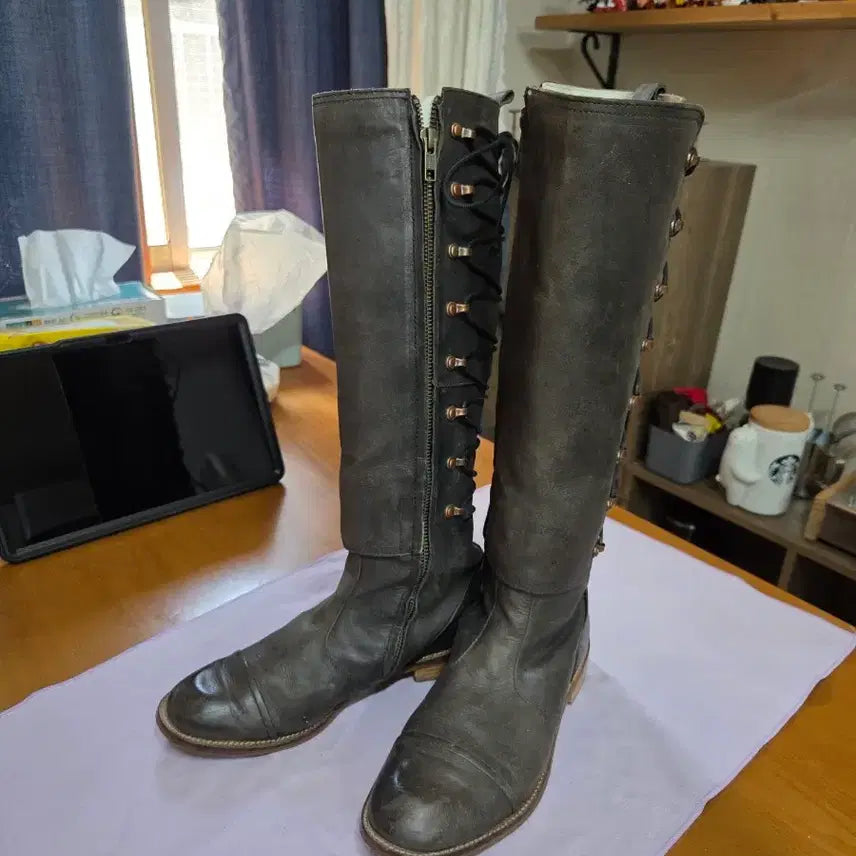 [BUNJANG] J Shose Real Leather Long Boots / 미국 J Shose 리얼가죽롱부츠